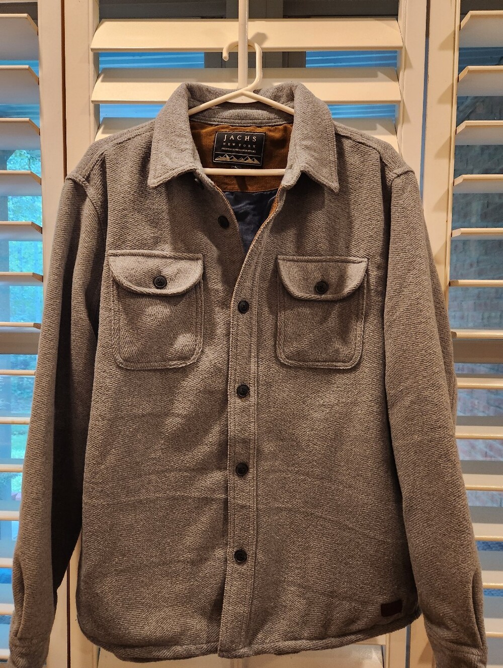 Jachs Women's Gray Button-Front Lightweight Shirt Jacket, Size L